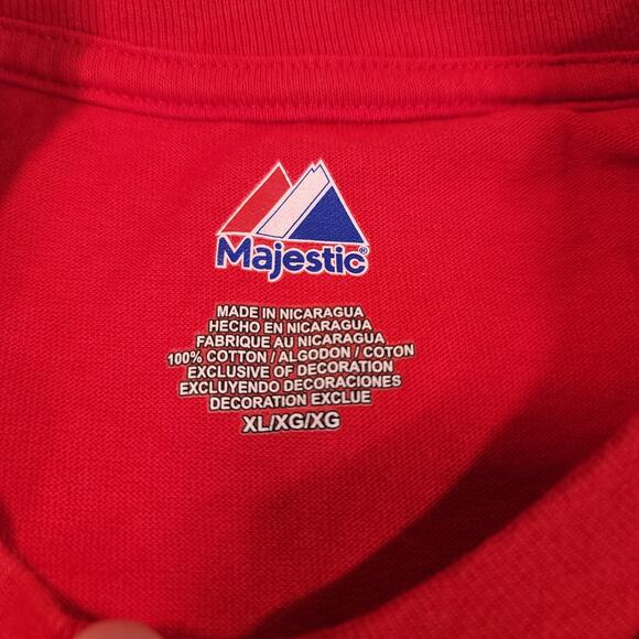 Texas Rangers Majestic Casual Graphic Baseball T Shirt Mens Size XL Red - Picture 3 of 9